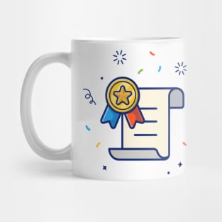 Certificate with badge cartoon Mug